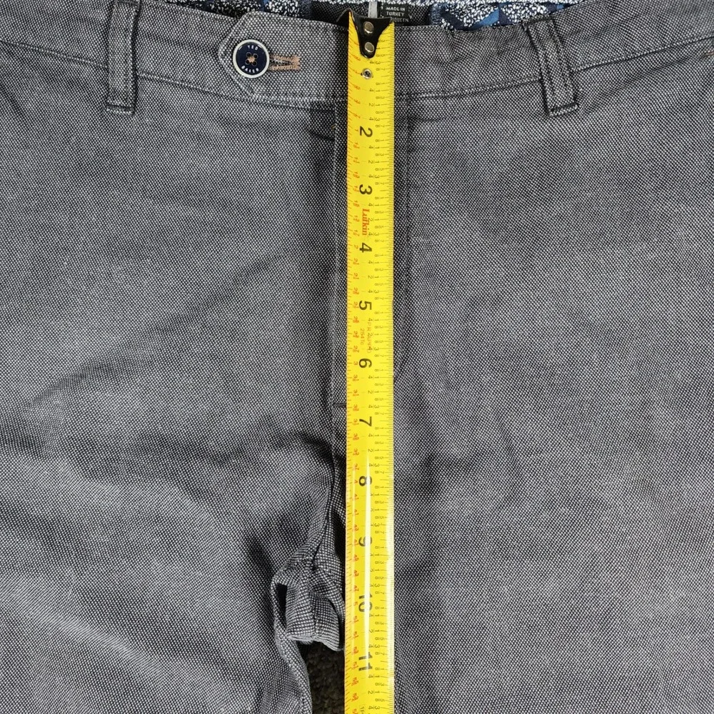 Ted Baker Chino Pants Mens 34L Slim Fit Micro Pattern Charcoal Grey Like New